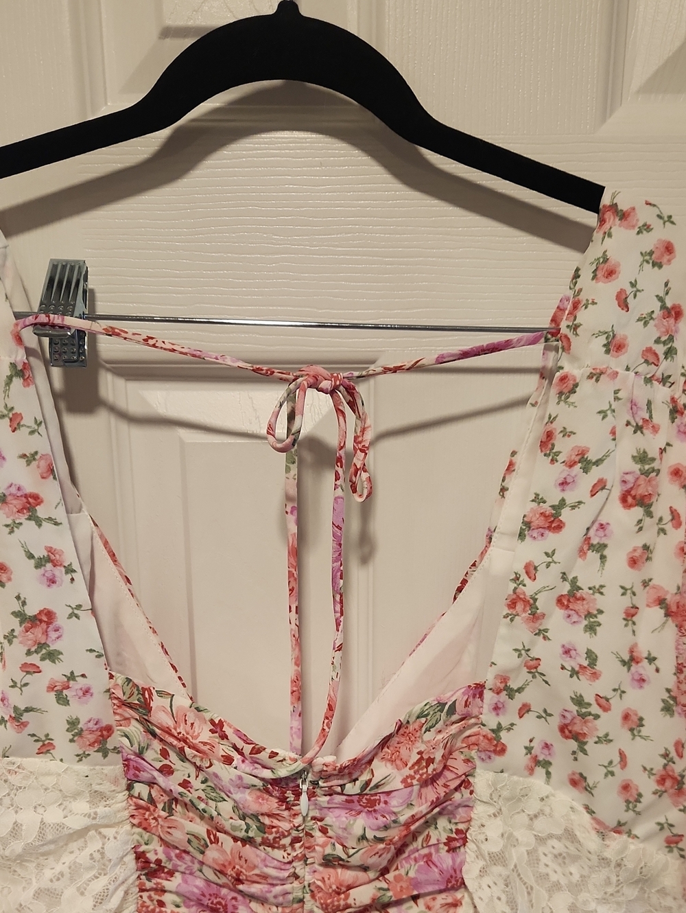 Arula/Altar'd State Aderny Patchwork Floral Mini Dress with Lace Trim - Picture 5 of 7